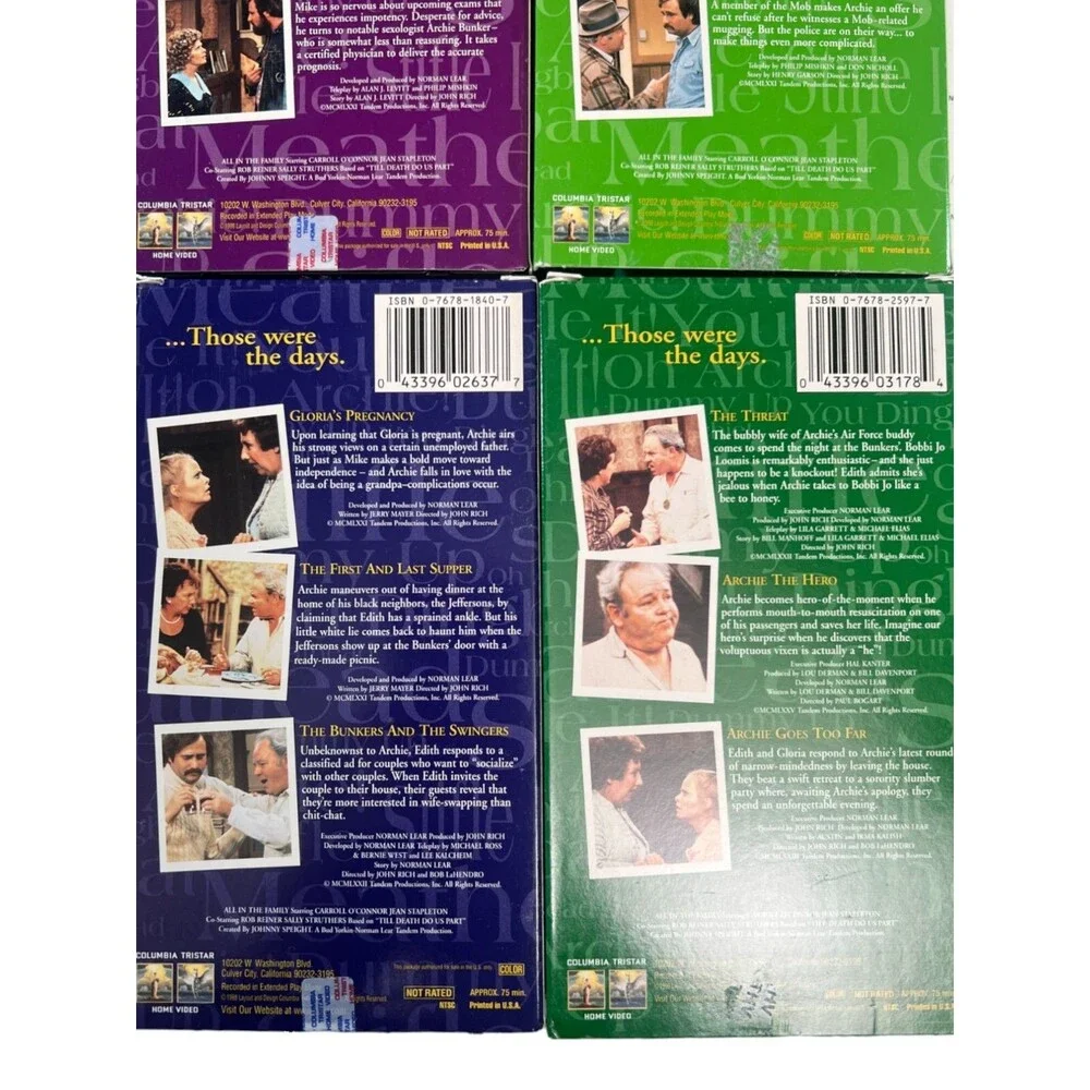 ALL IN THE FAMILY LOT of 9 VHS (25+ EPISODES) 70s TV Show Archie Bunker TESTED